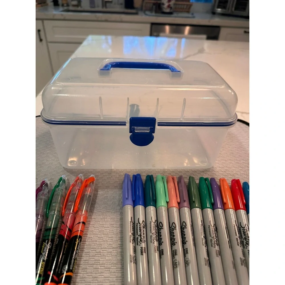 Sharpie Permanent Markers and Liquid Highlighters Set of 18 with Storage Case